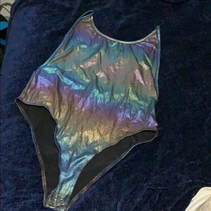 Forever 21 Rainbow Oil Slick Bodysuit